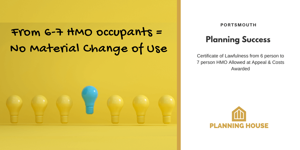 Planning Success – Appeal Allowed for Certificate of Lawfulness for a HMO & Costs Awarded, Portsmouth